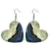 10 styles love resin Sunset moon pattern stainless steel Painted Heart earrings