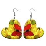 10 styles love resin Butterfly Flower pattern stainless steel Painted Heart earrings