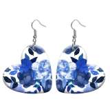 10 styles love resin Flower pattern stainless steel Painted Heart earrings