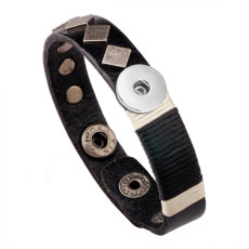 genuine leather bracelets fit  20MM Snaps button jewelry wholesale