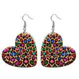 10 styles love resin Leopard print pattern stainless steel Painted Heart earrings