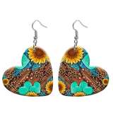 10 styles love resin Flower Butterfly pattern stainless steel Painted Heart earrings