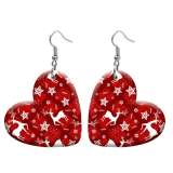10 styles love resin Christmas snowflake Dee pattern stainless steel Painted Heart earrings