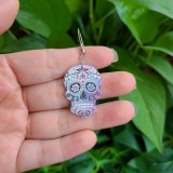 Halloween Acrylic flower candy skull cross ghost earrings