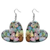 10 styles love resin Pretty pattern stainless steel Painted Heart earrings