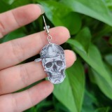 Halloween Acrylic flower candy skull cross ghost earrings