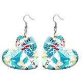 10 styles love resin Flower pattern stainless steel Painted Heart earrings