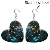 10 styles love resin Deer Butterfly pattern stainless steel Painted Heart earrings