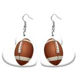 10 styles love resin rugby Baseball  Volleyball Hockey Basketball stainless steel Painted Heart earrings