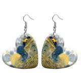 10 styles love resin Deer Butterfly pattern stainless steel Painted Heart earrings