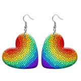 10 styles love resin Colorful pattern stainless steel Painted Heart earrings