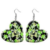 10 styles love resin Flower pattern stainless steel Painted Heart earrings