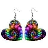 10 styles love resin Colorful devise  pattern stainless steel Painted Heart earrings