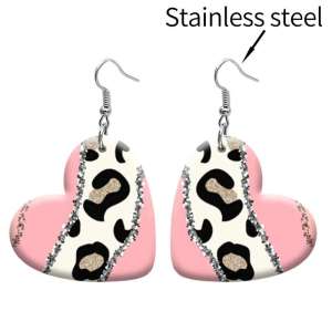 10 styles love resin Pretty  pattern stainless steel Painted Heart earrings