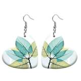 10 styles love resin Colored leaves pattern stainless steel Painted Heart earrings