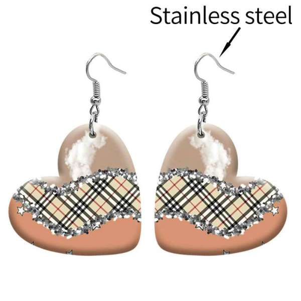 10 styles love resin Pretty pattern stainless steel Painted Heart earrings