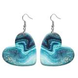 10 styles love resin marble pattern stainless steel Painted Heart earrings