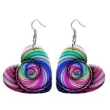 10 styles love resin Colorful devise  pattern stainless steel Painted Heart earrings