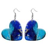 10 styles love resin marble pattern stainless steel Painted Heart earrings