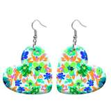 10 styles love resin Flower pattern stainless steel Painted Heart earrings