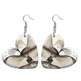 10 styles love resin Deer Butterfly pattern stainless steel Painted Heart earrings