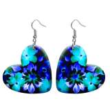 10 styles love resin Flower pattern stainless steel Painted Heart earrings