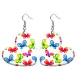 10 styles love resin  Colorful Butterfly pattern stainless steel Painted Heart earrings