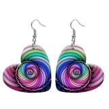 10 styles love resin Colorful devise  pattern stainless steel Painted Heart earrings