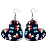 10 styles love resin  Colorful Butterfly pattern stainless steel Painted Heart earrings