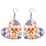 10 styles love resin  Colorful Butterfly pattern stainless steel Painted Heart earrings