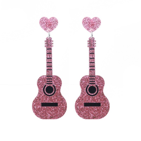 Acrylic guitar music festival earrings