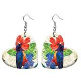 10 styles love resin Cartoon bird pattern stainless steel Painted Heart earrings