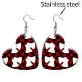 10 styles love resin Christmas snowflake Dee pattern stainless steel Painted Heart earrings