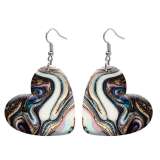 10 styles love resin marble pattern stainless steel Painted Heart earrings