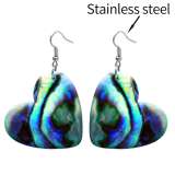 10 styles love resin Green  pattern stainless steel Painted Heart earrings