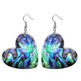 10 styles love resin Green  pattern stainless steel Painted Heart earrings