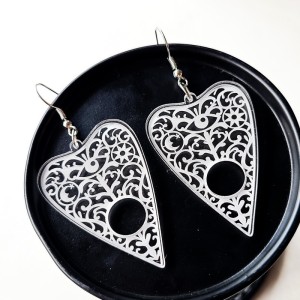 Transparent acrylic carved earrings