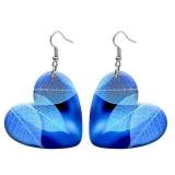 10 styles love resin Colored leaves pattern stainless steel Painted Heart earrings
