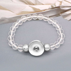 Transparent crystal Elasticity bracelet fit 20MM Snaps button jewelry wholesale