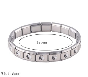 Stainless steel Yin and Yang Eight Diagrams Tai Chi elastic bracelet