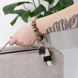 Cow zebra leopard silicone bracelet key ring tassel wrist key ring