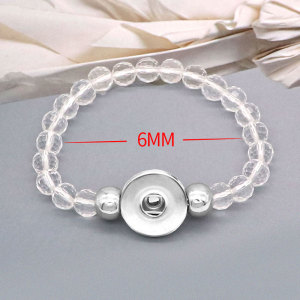 Transparent crystal Elasticity bracelet fit 20MM Snaps button jewelry wholesale