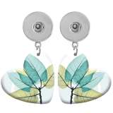 10 styles love resin Colored leaves pattern  Painted Heart earrings fit 20MM Snaps button jewelry wholesale
