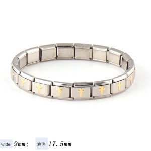 Stainless steel cross elastic bracelet