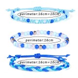 Three-piece hand-woven wax string bracelet color beaded bohemian bracelet set