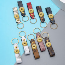 Creative pattern PU key chain fit 18MM Snaps button jewelry wholesale