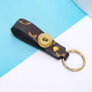 Creative pattern PU key chain fit 18MM Snaps button jewelry wholesale