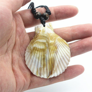 Acrylic imitation shell scallop resin necklace pendant fit 18MM Snaps button jewelry wholesale