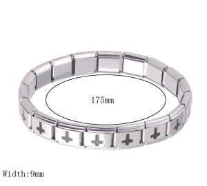 Stainless steel cross elastic bracelet