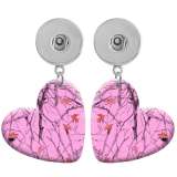 10 styles love resin branch pattern  Painted Heart earrings fit 20MM Snaps button jewelry wholesale